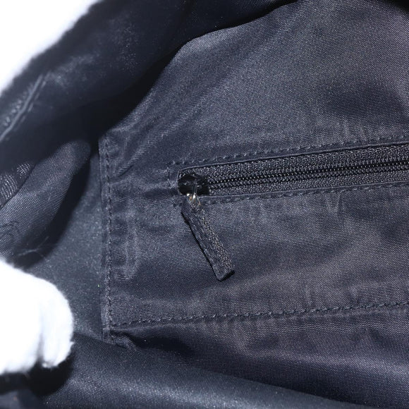 PRADA Tote Bag Nylon Black Silver Auth bs31878