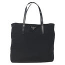 PRADA Tote Bag Nylon Black Silver Auth bs31878-2