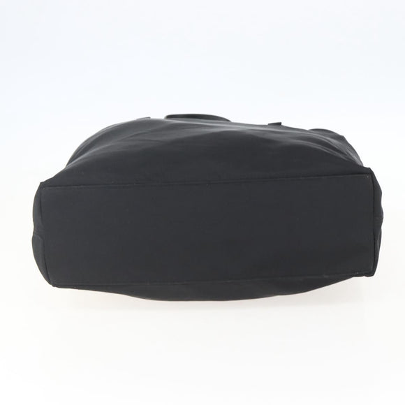 PRADA Tote Bag Nylon Black Silver Auth bs31878