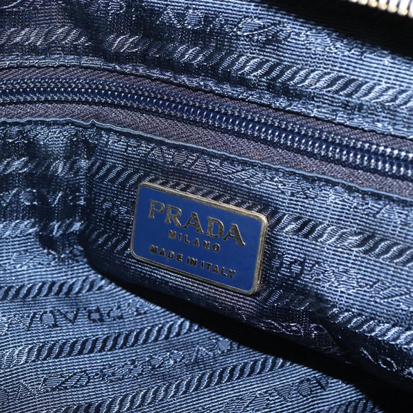 PRADA Chain Shoulder Bag Nylon Black Gold Auth bs31880