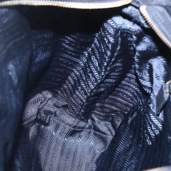 PRADA Chain Shoulder Bag Nylon Black Gold Auth bs31880