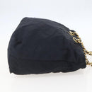 PRADA Chain Shoulder Bag Nylon Black Gold Auth bs31880-5