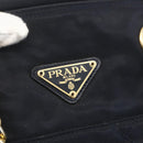 PRADA Chain Shoulder Bag Nylon Black Gold Auth bs31880-9