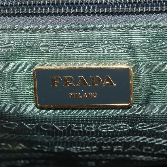 PRADA Hand Bag Nylon 2way Khaki Gold Auth bs31881