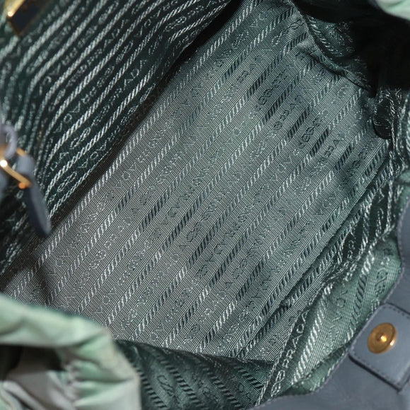 PRADA Hand Bag Nylon 2way Khaki Gold Auth bs31881