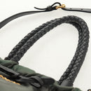 PRADA Hand Bag Nylon 2way Khaki Gold Auth bs31881-14