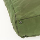 PRADA Hand Bag Nylon Khaki Silver Auth bs31882-14
