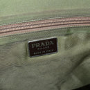 PRADA Hand Bag Nylon Khaki Silver Auth bs31882-18