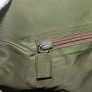 PRADA Hand Bag Nylon Khaki Silver Auth bs31882-19