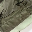 PRADA Hand Bag Nylon Khaki Silver Auth bs31882-10