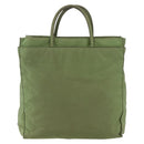 PRADA Hand Bag Nylon Khaki Silver Auth bs31882-13