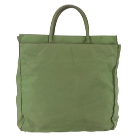 PRADA Hand Bag Nylon Khaki Silver Auth bs31882 - 0