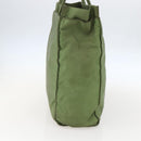 PRADA Hand Bag Nylon Khaki Silver Auth bs31882-4