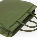 PRADA Hand Bag Nylon Khaki Silver Auth bs31882-6