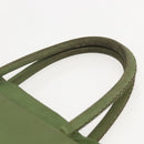 PRADA Hand Bag Nylon Khaki Silver Auth bs31882-8
