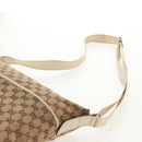 GUCCI GG Canvas Shoulder Bag Beige Silver 145856 Auth bs31883-16