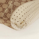 GUCCI GG Canvas Shoulder Bag Beige Silver 145856 Auth bs31883-17