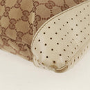 GUCCI GG Canvas Shoulder Bag Beige Silver 145856 Auth bs31883-19