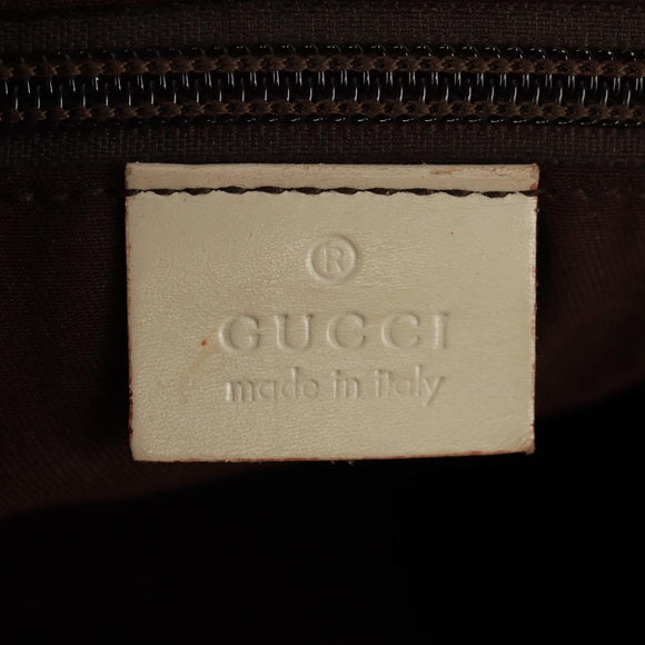 GUCCI GG Canvas Shoulder Bag Beige Silver 145856 Auth bs31883