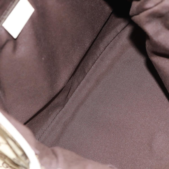 GUCCI GG Canvas Shoulder Bag Beige Silver 145856 Auth bs31883