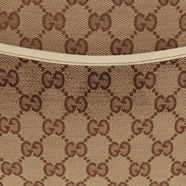 GUCCI GG Canvas Shoulder Bag Beige Silver 145856 Auth bs31883 - 0