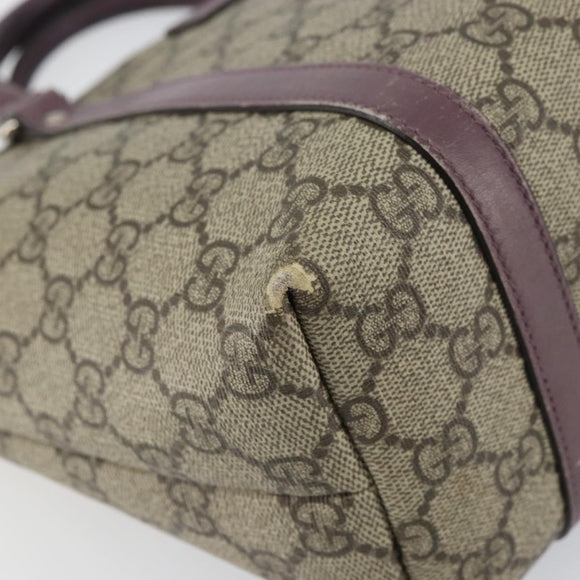 GUCCI Micro GG Supreme Hand Bag PVC Beige Silver 297557 Auth bs31884
