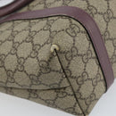 GUCCI Micro GG Supreme Hand Bag PVC Beige Silver 297557 Auth bs31884-13