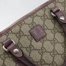 GUCCI Micro GG Supreme Hand Bag PVC Beige Silver 297557 Auth bs31884-14
