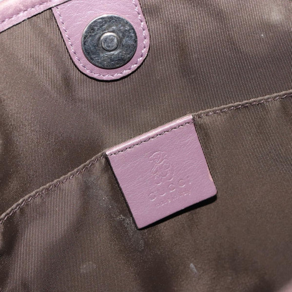 GUCCI Micro GG Supreme Hand Bag PVC Beige Silver 297557 Auth bs31884