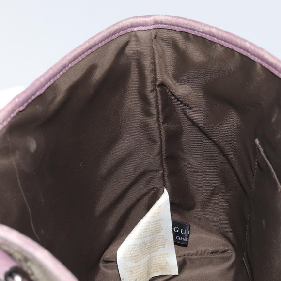 GUCCI Micro GG Supreme Hand Bag PVC Beige Silver 297557 Auth bs31884