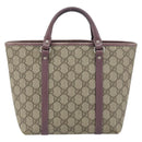 GUCCI Micro GG Supreme Hand Bag PVC Beige Silver 297557 Auth bs31884-3