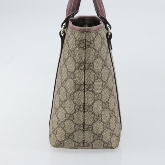 GUCCI Micro GG Supreme Hand Bag PVC Beige Silver 297557 Auth bs31884