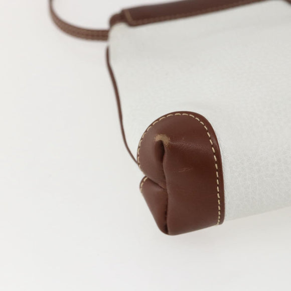 GUCCI GG Supreme Shoulder Bag Leather White Silver 87 007 5553 Auth bs31885
