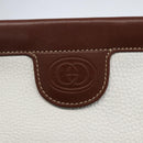 GUCCI GG Supreme Shoulder Bag Leather White Silver 87 007 5553 Auth bs31885-14