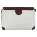 GUCCI GG Supreme Shoulder Bag Leather White Silver 87 007 5553 Auth bs31885-2
