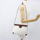 GUCCI GG Supreme Shoulder Bag Leather White Silver 87 007 5553 Auth bs31885-20