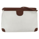 GUCCI GG Supreme Shoulder Bag Leather White Silver 87 007 5553 Auth bs31885-3