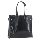 GUCCI Tote Bag Enamel Black Gold 002 1046 0407 Auth bs31886-1