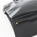 GUCCI Tote Bag Enamel Black Gold 002 1046 0407 Auth bs31886-14