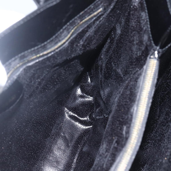 GUCCI Tote Bag Enamel Black Gold 002 1046 0407 Auth bs31886