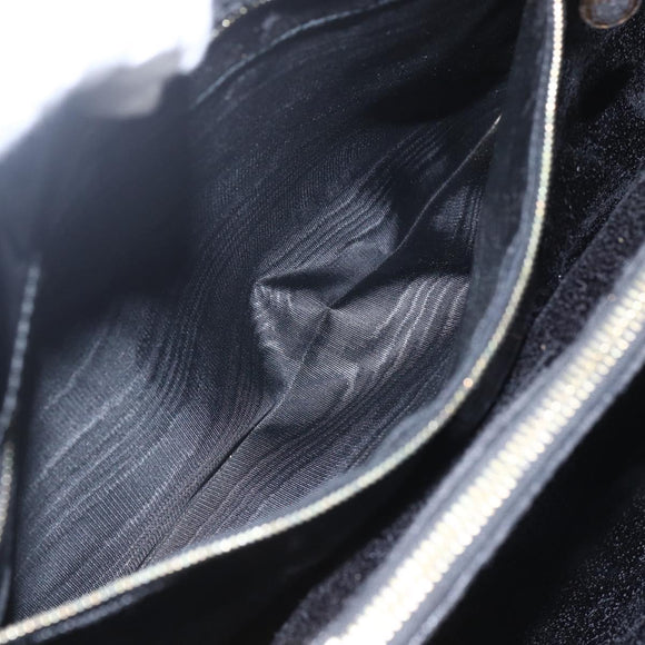 GUCCI Tote Bag Enamel Black Gold 002 1046 0407 Auth bs31886