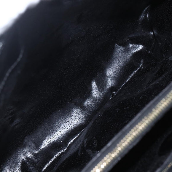 GUCCI Tote Bag Enamel Black Gold 002 1046 0407 Auth bs31886