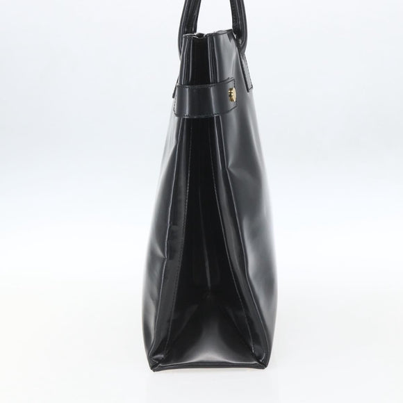 GUCCI Tote Bag Enamel Black Gold 002 1046 0407 Auth bs31886