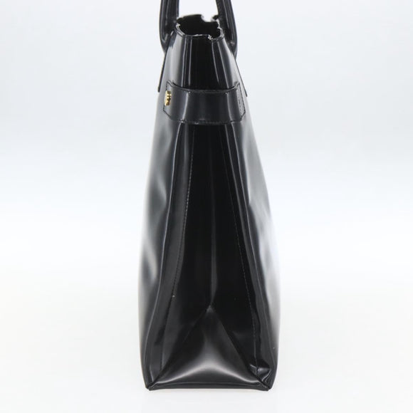 GUCCI Tote Bag Enamel Black Gold 002 1046 0407 Auth bs31886