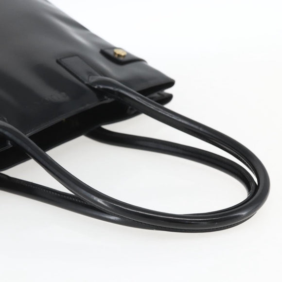 GUCCI Tote Bag Enamel Black Gold 002 1046 0407 Auth bs31886