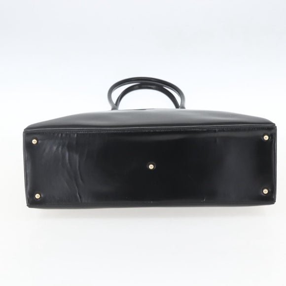 GUCCI Tote Bag Enamel Black Gold 002 1046 0407 Auth bs31886