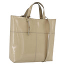 GUCCI Tote Bag Enamel 2way Beige Silver Auth bs31887-1