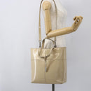 GUCCI Tote Bag Enamel 2way Beige Silver Auth bs31887-24