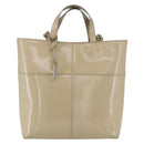 GUCCI Tote Bag Enamel 2way Beige Silver Auth bs31887-13