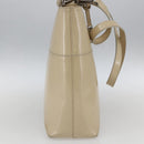 GUCCI Tote Bag Enamel 2way Beige Silver Auth bs31887-3